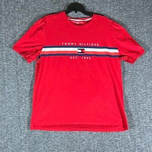 Tommy Hilfiger Men's Red Est 1985 Logo T Shirt Size XL